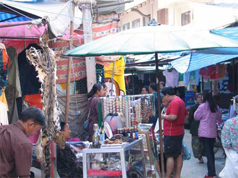 In Burma travelers can see the illegal sale of tiger skins.