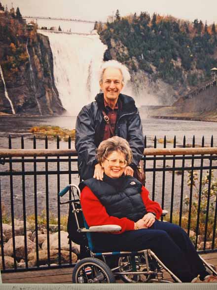 Nancy and Nate Berger in wheelchair travel montreal canada