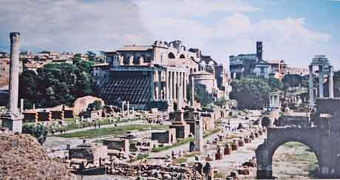 Nancy and Nate Berger travel in wheelchair to see Roman Forum Italy