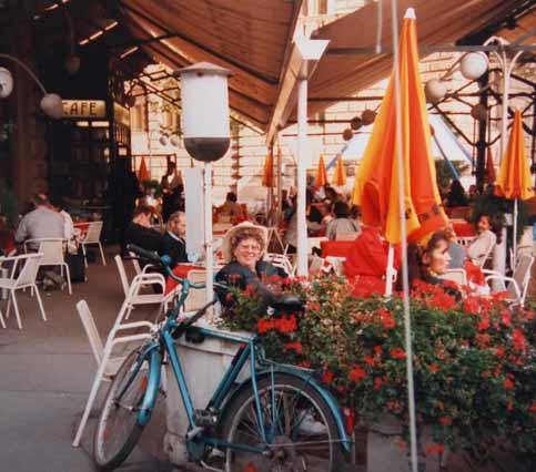 Dr S Nathan (Nate) and Nancy Berger visit famous cafe in Vienna Austria